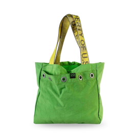 Upcycled Large Mailbag Tote, Green